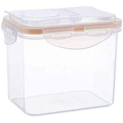 UPKOCH Airtight Food Storage Container Cereal Container Snacks Pantry Plastic Containers Food Storage Box for Home (White + Orange 1000ml)