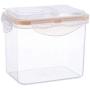 UPKOCH Airtight Food Storage Container Cereal Container Snacks Pantry Plastic Containers Food Storage Box for Home (White + Orange 1000ml)