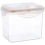 UPKOCH Airtight Food Storage Container Cereal Container Snacks Pantry Plastic Containers Food Storage Box for Home (White + Orange 1000ml)