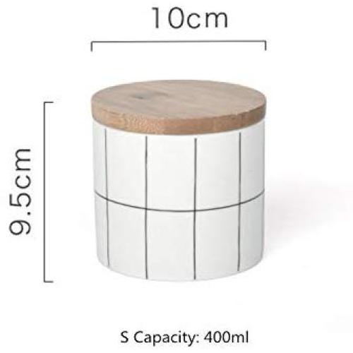 Plaid Tea Canister For Home Decor Nordic Heat resistant Ceramic Sealed Tank Storage Cans Kitchen Jars Food Porcelain Caddy Tarro,S 10x9.5cm