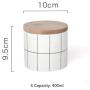 Plaid Tea Canister For Home Decor Nordic Heat resistant Ceramic Sealed Tank Storage Cans Kitchen Jars Food Porcelain Caddy Tarro,S 10x9.5cm