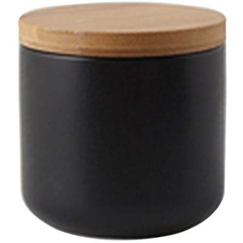 HMANE Ceramic Food Storage Jars, 8.8FL OZ/260ML Containers Sealed Canisters with Lid for Coffee Tea Spice and More - Black S