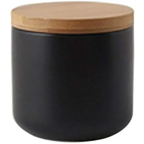 Bouteilles de Conservation en Céramique HMANE, 260 ml/8.8 fl. oz, avec Bouchon pour Café, Thé, Épices et Plus. Noir