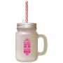 Hot Pink When Snows AinT It Thrilling Though Nose Gets Chilling Frosted Glass Mason Jar With Straw