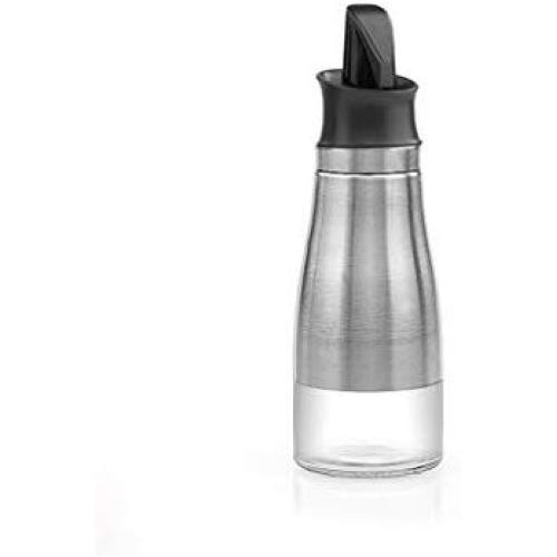 LQQGXLCondiment bottle, jar condiment storage box Oil dispenser olive oil vinegar syrup bottle dispenser stainless steel seasoning tank storage container (Color : A)