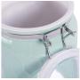 Premium 3-Piece Modern Honeycomb Half Matte Glaze Ceramic Kitchen Canister Jar with Airtight Clamp Lid for Food Storage Serve Coffee Sugar Tea Spices and More Blue Storage
