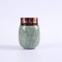 Portable Mini Tea Cans Metal Cover Ceramic Small Tea Pot Caddies Coffee Beans Jar Candy Storage Canister,F