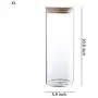 Clear Glass Storage Jar 60/47/34/24oz With Beech Wood Lid Set of 4 Glass Canister With Airtight Lid Food Storage Jar Clear Glass Storage Jar 60/47/34/24oz With Beech Wood Lid Set of 4 Glass Canister With Airtight Lid Food Storage Jar