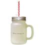 Brown We Have A Missionary In The. #1 Frosted Glass Mason Jar With Straw