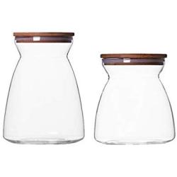 UPKOCH 2pcs Grain Canister Practical Durable Clear Glass Jar Storage Container Empty Storage Bottle for Shop Home Kitchen (700ml + 1100ml)