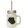 Black Olde English Bulldogge Silhouette Frosted Glass Mason Jar With Straw Black Olde English Bulldogge Silhouette Frosted Glass Mason Jar With Straw