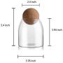 Whthteey Clear Glass Jar with Airtight Seal Wood Lid Ball Candy Jar for Candy Seasoning (S)