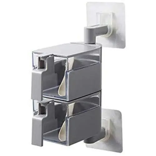 1Set Wall-mounted Seasoning Can Storage Box 360 Degree Rotary Paste Condiment Box Salt Spice Jars Container Cooking Tool Household Kitchen Accessories(Grey) 1Set Wall-mounted Seasoning Can Storage Box 360 Degree Rotary Paste Condiment Box Salt Spice Jars Container Cooking Tool Household Kitchen Accessories(Grey)