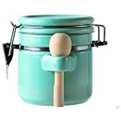 Danmu 1Pc of Lead Free Ceramic Jar with Stainless Steel Clasp Cookie Biscuit Coffee Oatmeal Spice Tea Sugar Container (Blue, 650ML) Danmu 1Pc of Lead Free Ceramic Jar with Stainless Steel Clasp Cookie Biscuit Coffee Oatmeal Spice Tea Sugar Container (Blue, 650ML)