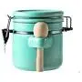 Danmu 1Pc of Lead Free Ceramic Jar with Stainless Steel Clasp Cookie Biscuit Coffee Oatmeal Spice Tea Sugar Container (Blue, 650ML) Danmu 1Pc of Lead Free Ceramic Jar with Stainless Steel Clasp Cookie Biscuit Coffee Oatmeal Spice Tea Sugar Container (Blue, 650ML)