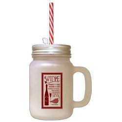 Maroon Wine Cheers Sad Revives Old Inspires Yong Frosted Glass Mason Jar With Straw