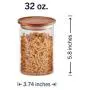 Essos Glasbehälter mit Holzdeckeln Set von (2) 32oz Luftdichte & Stapelbare Aufbewahrungsvorrichtungen für Küche oder Vorratskammer – Dose für Lebensmittel, Kekse, Kaffee, Nudeln