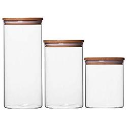 Sealed Glass Storage Jars, Kitchen Grain And Food Container 3 Pieces