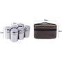 Seasoning Jar Set, 6pcs/set Stainless Steel Spice Jars Storage Containers with Storage Bag, Spice Shakers,Outdoor Seasoning Jar Set Spice Containers for Camping