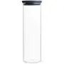 Brabantia Stapelbare Glasbehälter, + Graue Deckel, für Lagerung, Zubehör, 1,9l, 298240