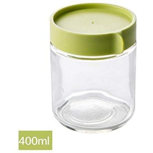 Yl Ly Glass Bottle Sealed Jar Glass Jar Storage Jar Candy Snack Seal Bottle Glass Jar Milk Powder Jar Green 400Ml