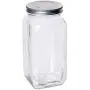 Classic Food Saver Canister, Square Glass Storage Container Jar with Metal Lid - 67.75 Ounces