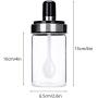 Kitchen Gadget Glass Seasoning Storage Bottle Jars With Measure Spoon Spice Pepper Container Sealing Storage Box Ketchup Bottle,1 Piece