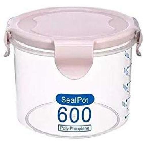 Yl Ly Food Storage Kitchen Plastic Fresh-Keeping Sealed Cans Milk Powder Cans Grain Storage Jars Home Food Storage Box Light Pink