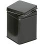 mikken # 42113 # 2 for 100 g Tin Caddies Storage Jars Spice Jars with 2 Labels, Metal, Black, 7.6 x 7.6 x 10 cm