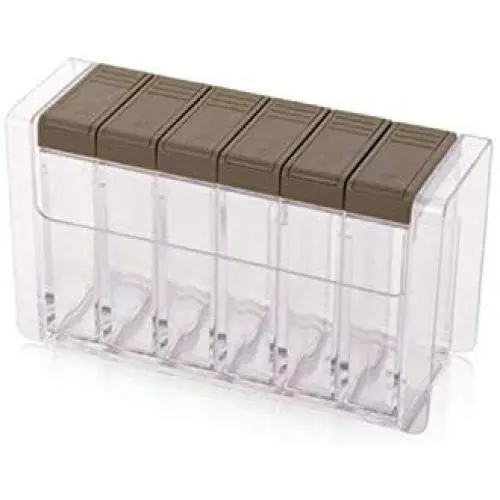 6Pcs/Set Spice Jar Seasoning Box Kitchen Spice Storage Bottle Jars Transparent Pp Salt Msg Pepper Cumin Powder Box Tool,Dark Gray 6Pcs/Set Spice Jar Seasoning Box Kitchen Spice Storage Bottle Jars Transparent Pp Salt Msg Pepper Cumin Powder Box Tool,Dark Gray