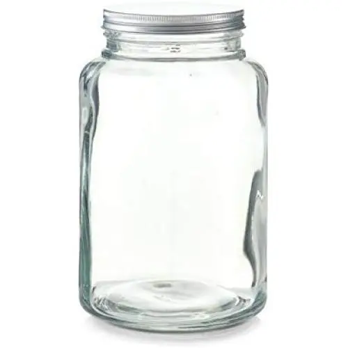 Zeller Lagerglasbehälter mit Metalldeckel, rot/Silber, 4900ml