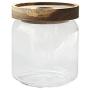 Danmu 1Pc of 500ML Glass Jars Glass Storage Jars Kitchen Jars Food Storage Jars with Airtight Wood Lids Tea Coffee Bean Jar Cookies Flour Sugar Candy Spice Container