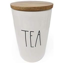 Rae Dunn by Magenta LL Large Letter Canister (TEA- MEDIUM- WOOD LID)