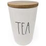Rae Dunn by Magenta LL Large Letter Canister (TEA- MEDIUM- WOOD LID)