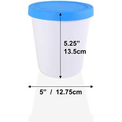 LIN Ice Cream Storage Tubs with Lids 4-Pack - 1 Quart Round Reusable BPA-Free Freezer Containers for Homemade Ice Cream, Sorbet, Frozen Yogurt or General Food Storage