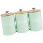 homozy Food Storage Canister 3Pcs -Food Storage Canister with Airtight Lid, Food Storage Jar Kit for Kitchen Serving for Coffee, Sugar, Tea, Flour -Green