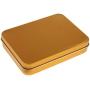 joyMerit Small Tin Box Container, Rectangular Tin Storage Case - 1.5 x 8.5 x 2.3 cm, Gold