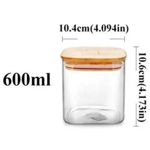 Bouteilles en Verre Scellées avec Couvercles en Bambou, Contenants de Rangement pour Alimentation, Boîtes Carrées 600ML, Ensemble de Rangement Cuisine, Grand Format Bouteilles en Verre Scellées avec Couvercles en Bambou, Contenants de Rangement pour Alimentation, Boîtes Carrées 600ML, Ensemble de Rangement Cuisine, Grand Format