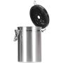 Bseka Stainless Steel Airtight Coffee Canister with Scoop, Large Coffee Bean Storage Container Coffee Ground Jar Food Bins with with One Way Valve, 1.8L (Silver)