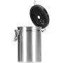 Edelstahltopf mit One-Way-Ventil für Kaffeebohnen/Kaffeesatz, 1,8L (Silber)