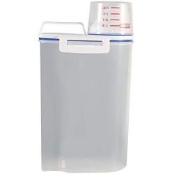 Fdit Rice Storage Bin Cereal Container with Lid Portable Home Kitchen Storage Box Plastic with Measuring Cup Lid