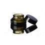 4Pcs Green Glass Jars with Inner Liners and black Lids Glass Cream Cosmetic Sample Empty Container Bottle Pot Case for Make Up Powder Lotion Creams Samples(15ml / 0.5 oz)