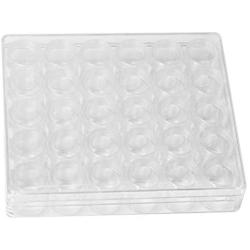 HEALLILY Clear Plastic Bead Storage Box Dustproof Transparent Desktop Container for Paint Jewelry Medicine Display Case Holder 30 Grids