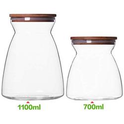 Glas Aufbewahrungsgläser Yl Ly - Dosen, Milchpulver, Trockenfrüchte, Lebensmittelbehälter - 700 ml & 1100 ml - 2 Sets