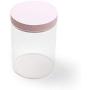 Daycount Food Storage Glass Jar No Lead Kitchen Storage Bottles Sealed Cans with Cover Large Capacity Candy Glass Jars Tea Box (Pink)
