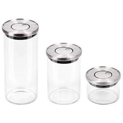 chg 3450-00 Storage Jars Trio Pura with Aroma Stopper Stainless Steel Rust-Proof