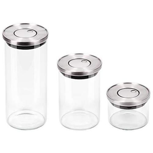 chg 3450-00 Storage Jars Trio Pura with Aroma Stopper Stainless Steel Rust-Proof