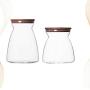 UPKOCH 2pcs Glass Food Storage jar Transparent Airtight Sealed Food Can Canister Bottle with Cork for Spices Sugar Salt Tea Coffee Bean (700ml 1100ml)