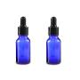 6 Pcs 30ML 1OZ Blue Glass Dropper Bottle Essential Oil Dispenser Container Aromatherapy Massage Oil Sample Vial with Black Lid and Internal Pipette Storage Bottle