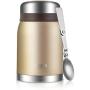ONEISALL Stainless Steel Food Jar - 24oz Kids and Adults Lunch Thermos with Folding Spoon - Baby Food Storage Container Flask (Gold)